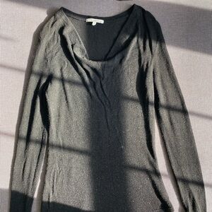 Black Long Sleeve Knit Top